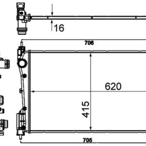 BHR-CR1794000P RADYATÖR SU DOBLO / CORSA D / GRANDE PUNTO / Z13DTH-A13DTE-Z13DTE-A16LER-B16LER M-T