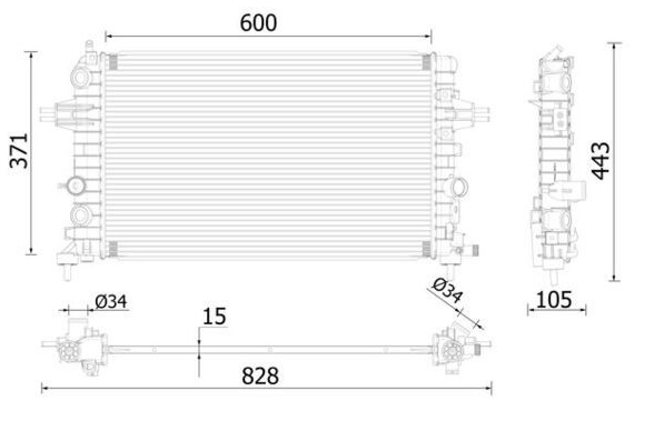 BHR-CR2227000P RADYATÖR SU ASTRA H / ZAFIRA B  Z16XE-Z16XEP-A18XER-Z18XER M-T