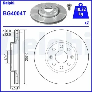 DEL-BG4004T FREN DİSKİ GRANDE PUNTO 05-12 / CORSA D 06-14 / ÖN HAVALI 257-4 (SET)