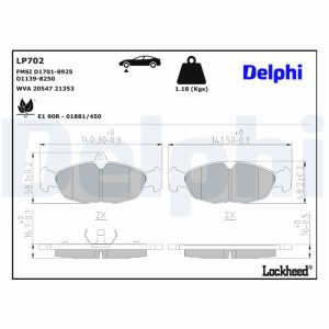 DEL-LP702 FREN BALATA ASTRA F  91-02 / CORSA B 93-00 / COMBO B 94-01 / CORSA A 83-93 / VECTRA A 88-95 ÖN
