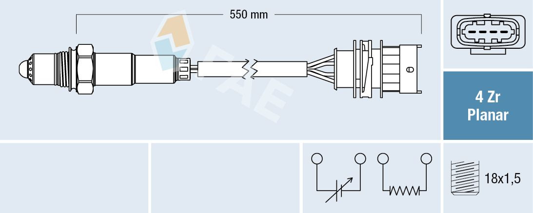 FAE-77526 SENSÖR OKSİJEN ASTRA G / ASTRA H / VECTRA C / ZAFIRA B / MERIVA A Z16XE-Z16XEP (P1)