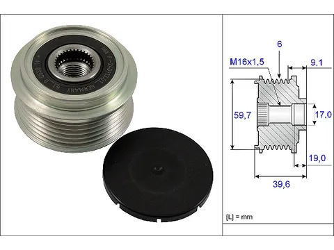 INA-535006510 KASNAK ŞARJ DİNAMO CORSA C / ASTRA G / ASTRA H / CORSA D / MERIVA A / MERIVA B / ZAFIRA A / ZAFIRA B A17DTJ-Z17DTJ-Y17DT-Z17DTH
