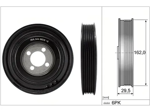 INA-544002910 KASNAK KRANK FIAT EGEA / DOBLO / FIORINO / PUNTO / 500 / 500L OPEL ASTRA H / ASTRA J / COMBO C / ALFA ROMEO MITO 1.3JTD