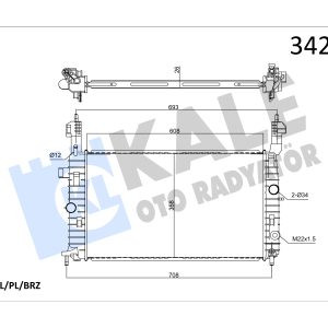 KLE-342070 RADYATÖR SU MERIVA A 03= 1.6-1.8-1.4-1.6 (MT) BRAZING
