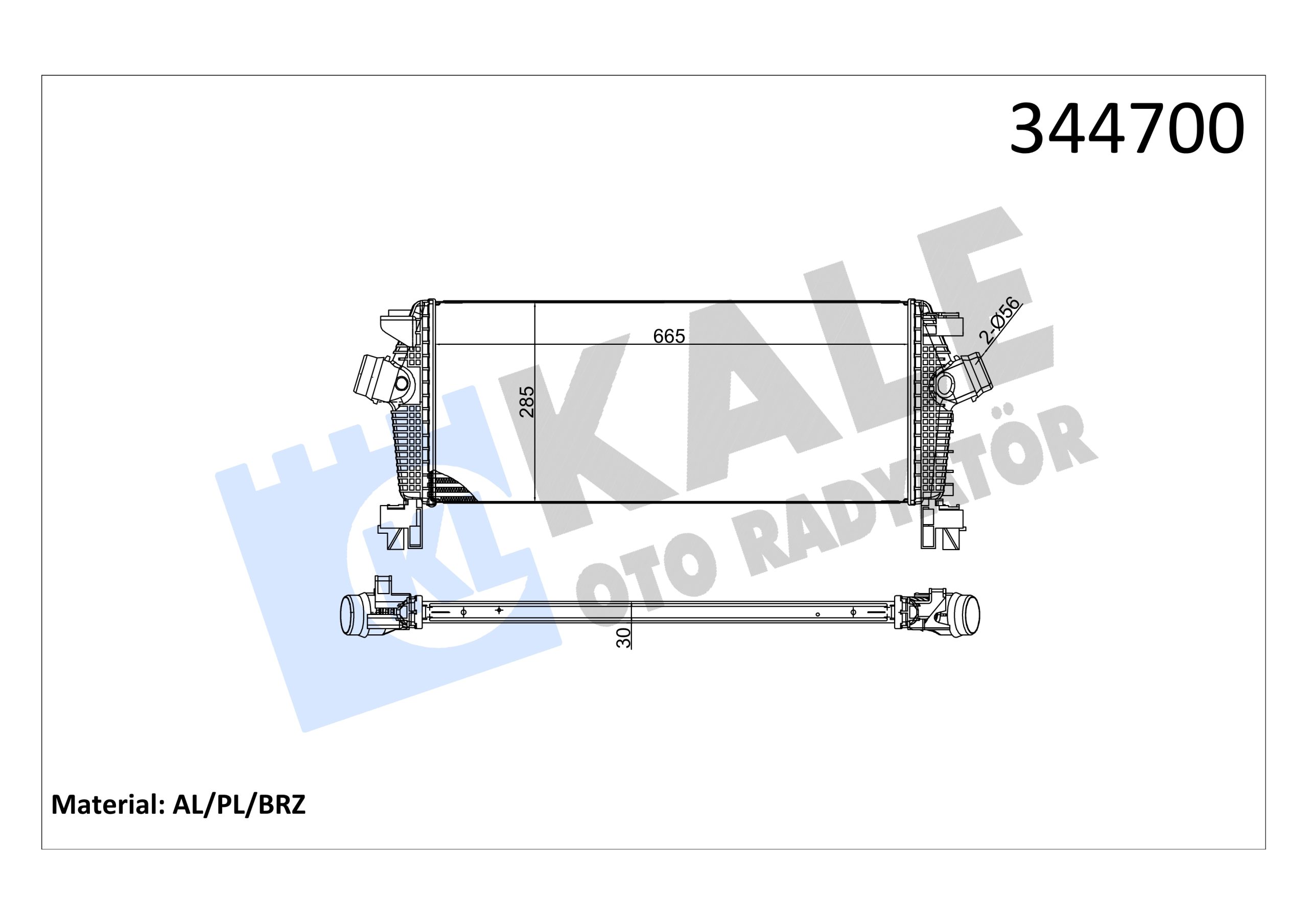 KLE-344700 TURBO RADYATÖRÜ (INTERCOOLER) ASTRA J / ZAFIRA C A14NET-B14NET-A16LET-A14NEL-B14NEL