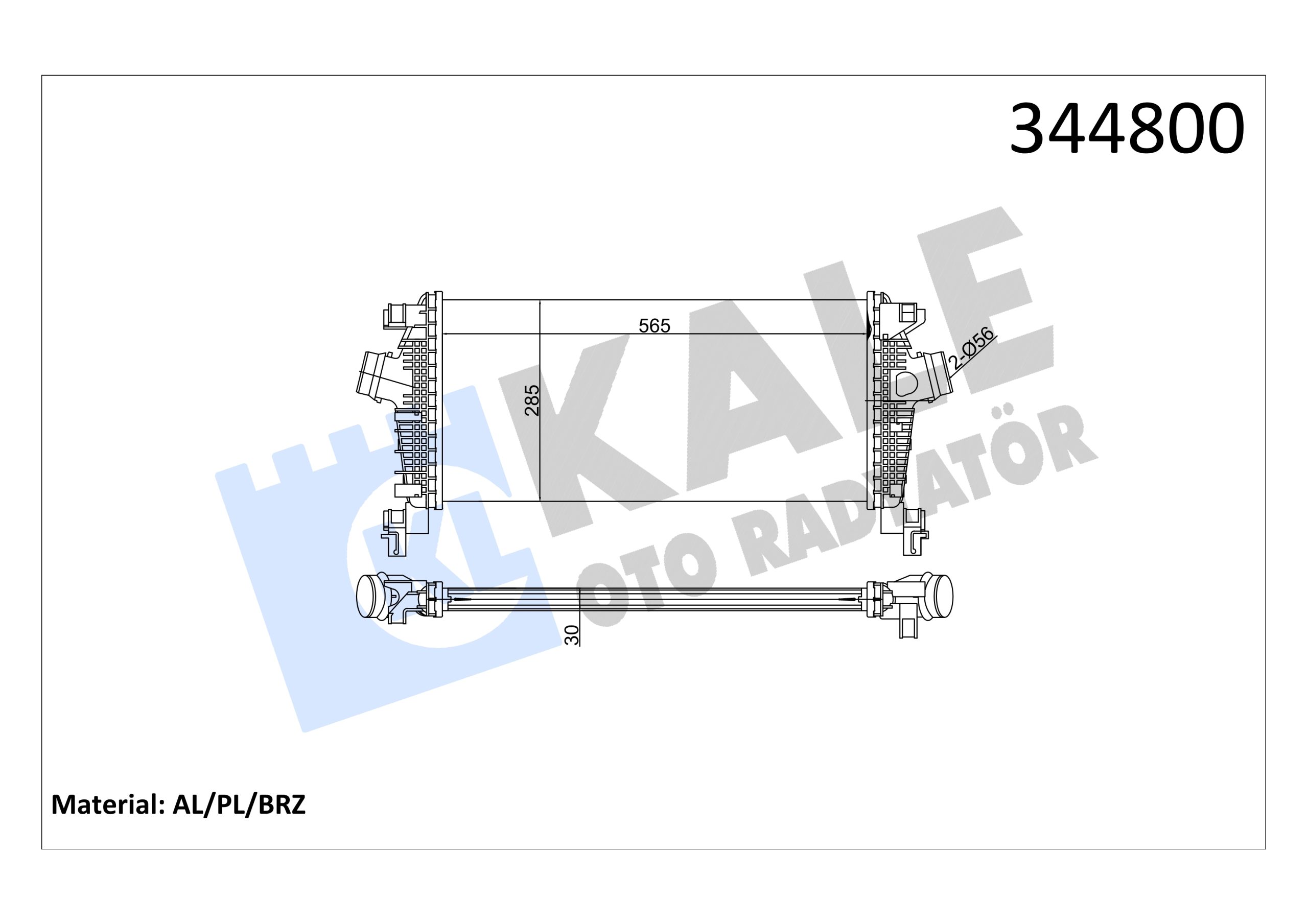 KLE-344800 TURBO RADYATÖRÜ (INTERCOOLER) ASTRA J 09-16 / CRUZE 11-14 / 1.3 CDTI-1.4T-1.6T