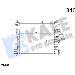 KLE-346085 RADYATÖR SU MOKKA / MOKKA X 12= / AVEO T300 / TRAX A16XER-B16XER-D16XER