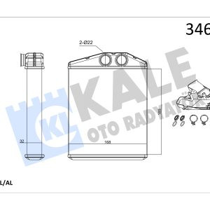 KLE-346385 RADYATÖR KALORİFER VECTRA C 02-08 / 9-3 02= / MERIVA A 03-10 / BRAZING