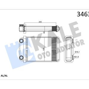 KLE-346390 ADYATÖR KALORİFER ASTRA J / ASTRA K / CASCADA A14NET-A14XER-B14XER-A13DTE-A14XEL-B14NET-A16XER-B16XER