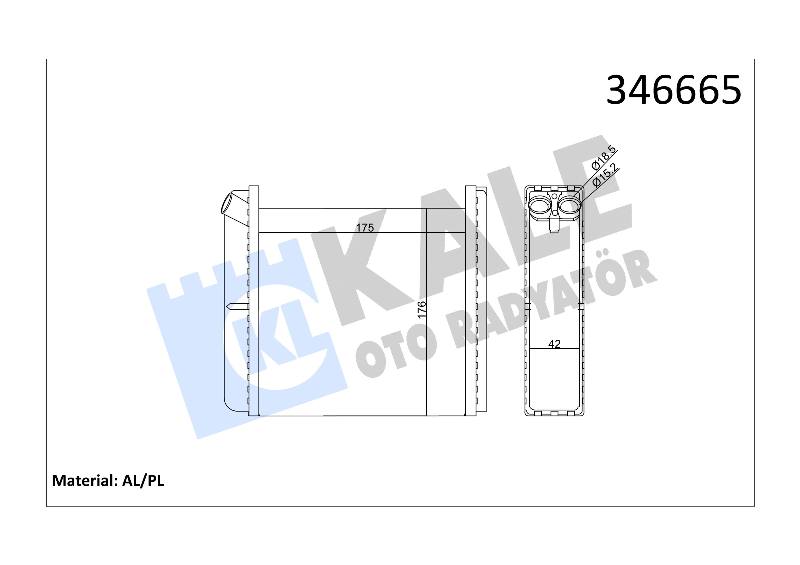 KLE-346665 RADYATÖR KALORİFER VECTRA A 18SV-C20XE-C20NE-20NE