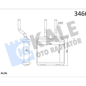 KLE-346685 RADYATÖR KALORİFER COMBO B  94-01 / CORSA B 93-00