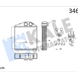 KLE-346690 RADYATÖR KALORİFER CORSA C 00-06 / TIGRA B 04= / BRAZING