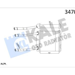 KLE-347085 RADYATÖR KALORİFER VECTRA A 88-95 / ASTRA F 91-98 / ASTRA F CLASSIC 98-02 / BRAZING