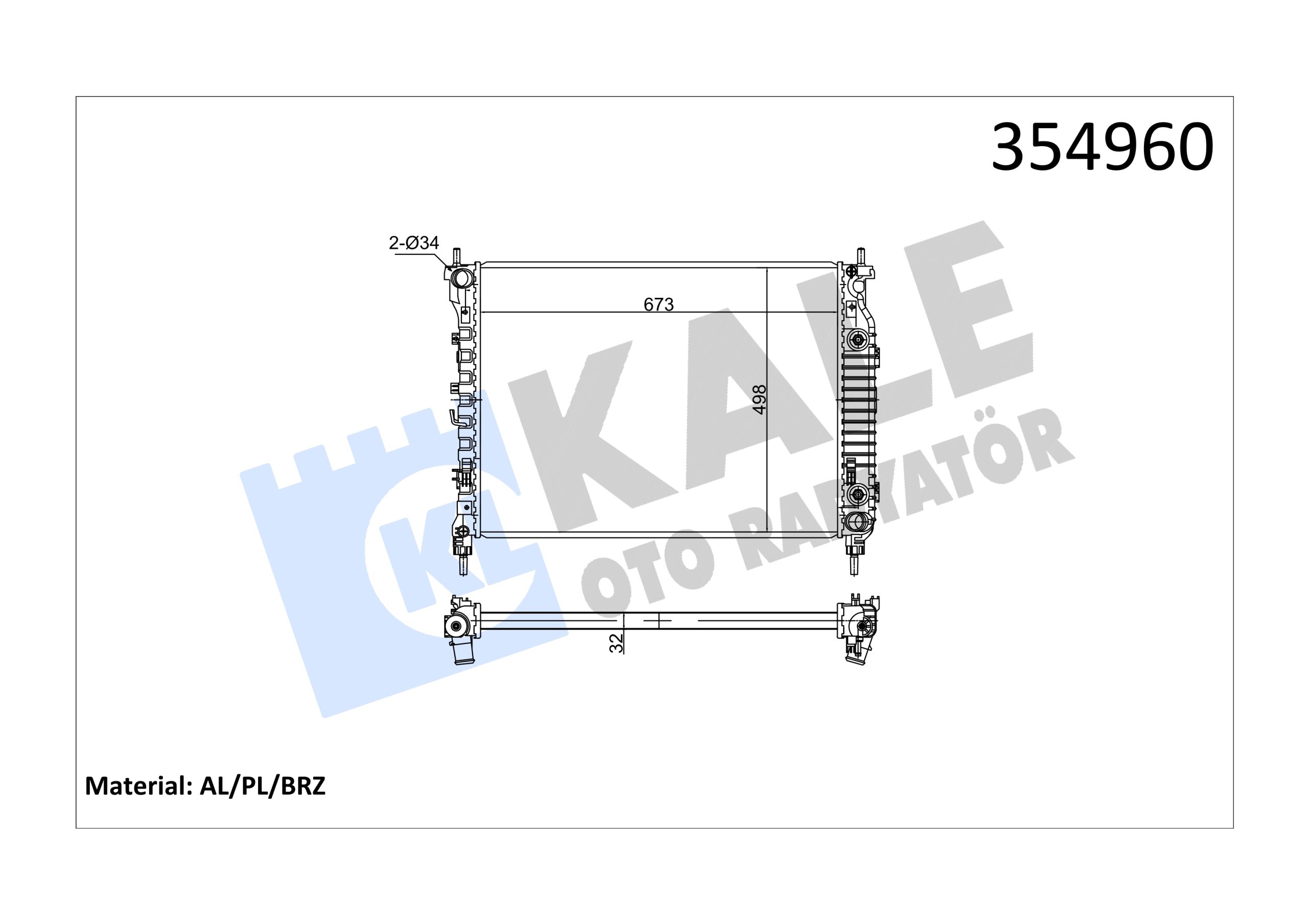 KLE-354960 RADYATÖR SU CAPTİVA C100-C140 / ANTARA A22DM