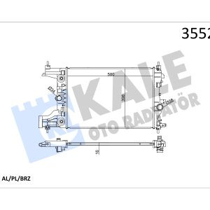 KLE-355200 RADYATÖR SU ASTRA J / CRUZE A16XER-B16XER- AT-BRAZING