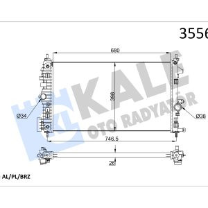 KLE-355645 RADYATÖR SU INSIGNIA A B16DTH-B20DTH A-T BRAZİNG