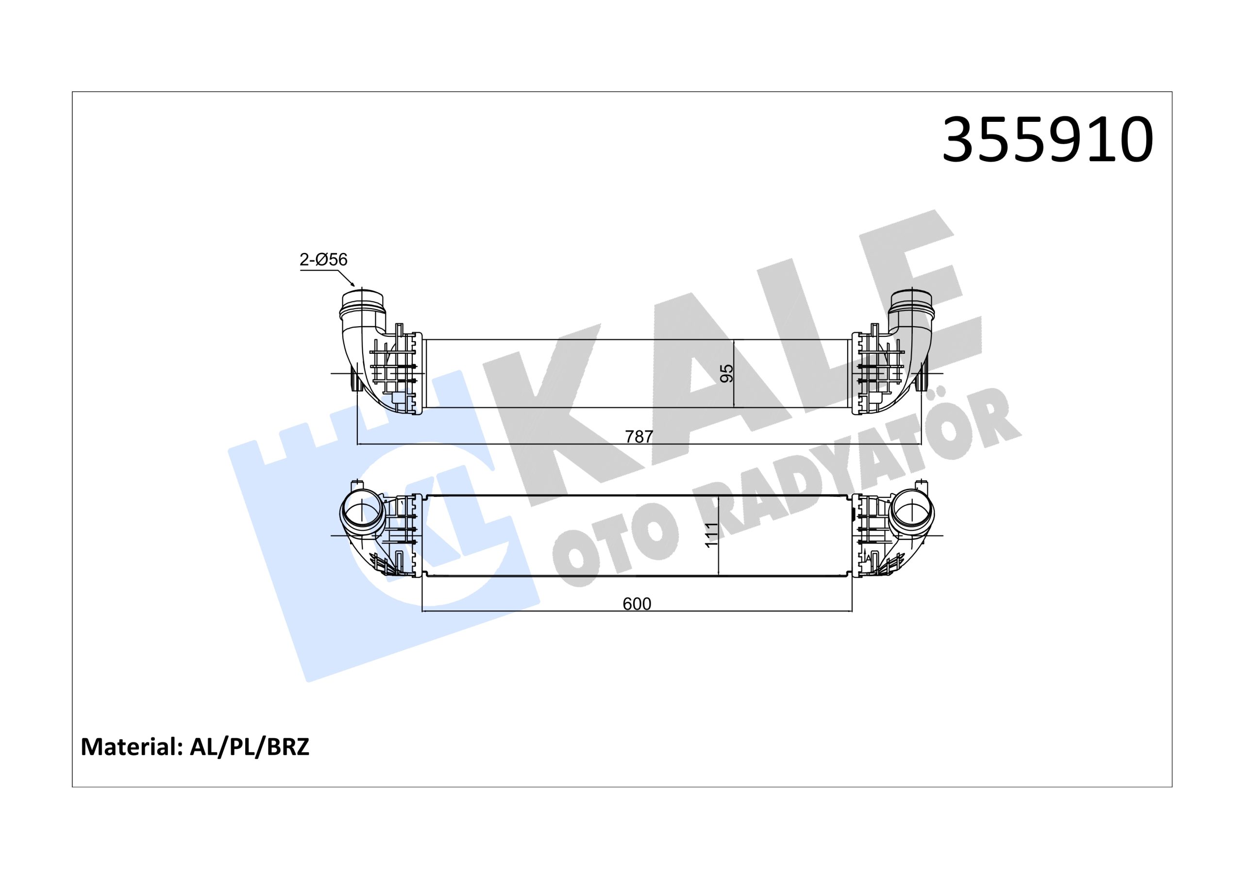 KLE-355910 TURBO RADYATÖRÜ (INTERCOOLER) ASTRA K 16= B16DTE-B16DTH-D16DTH