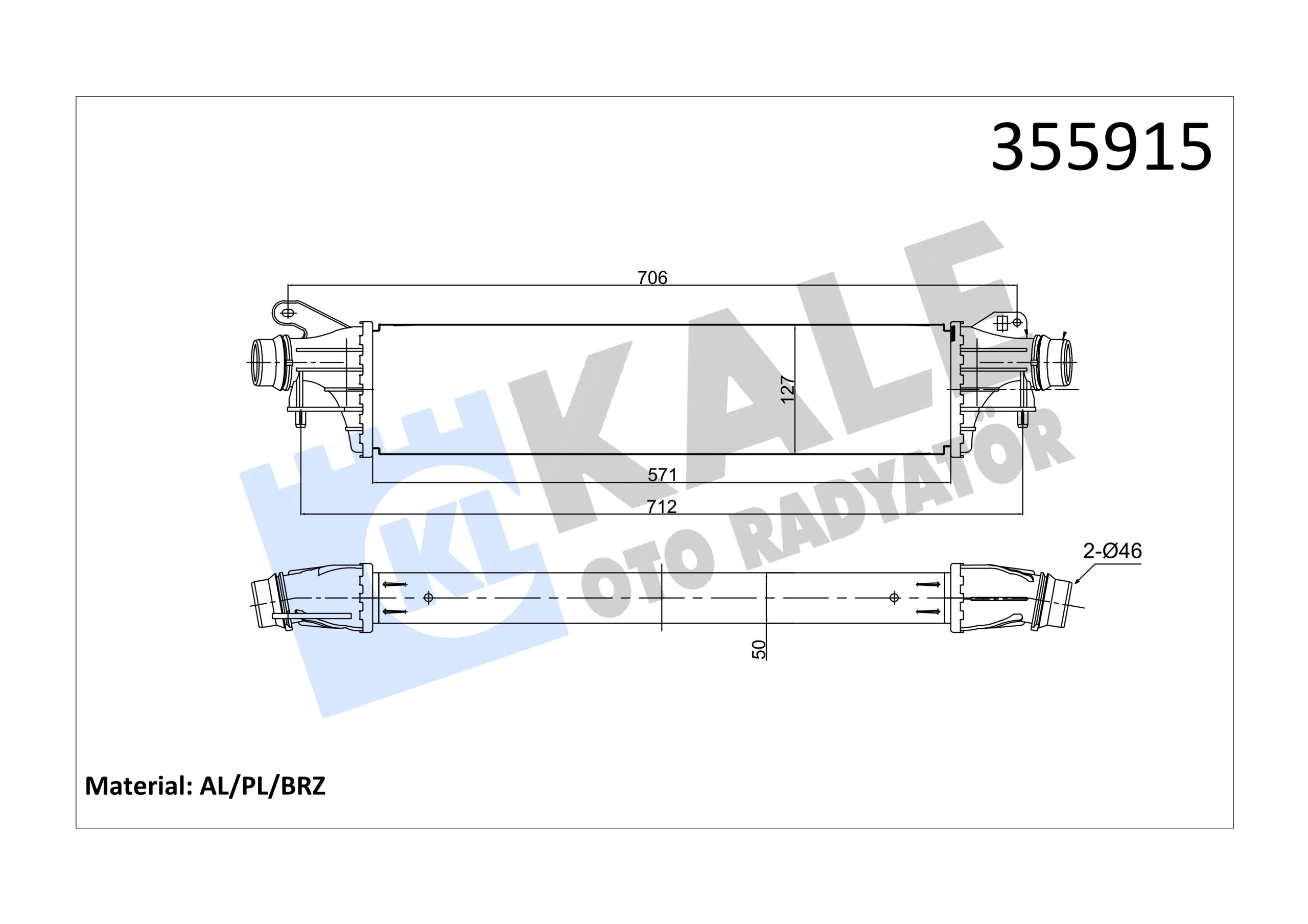KLE-355915 TURBO RADYATÖRÜ (INTERCOOLER) CORSA E 14= B13DTC / B13DTE