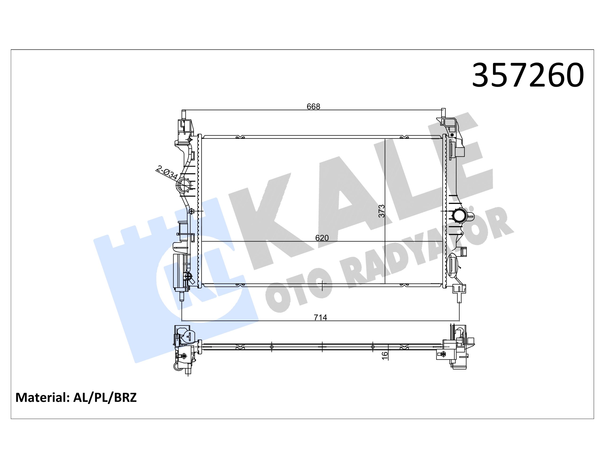 KLE-357260 RADYATÖR SU CORSA E / ADAM 15= B13DTC-B10XFT