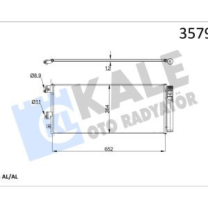 KLE-357955 RADYATÖR KLİMA CORSA E B10XFT-D10XFT-B13DTE-B13DTC-B14XEL-D14XEL-B16LER-B16LER