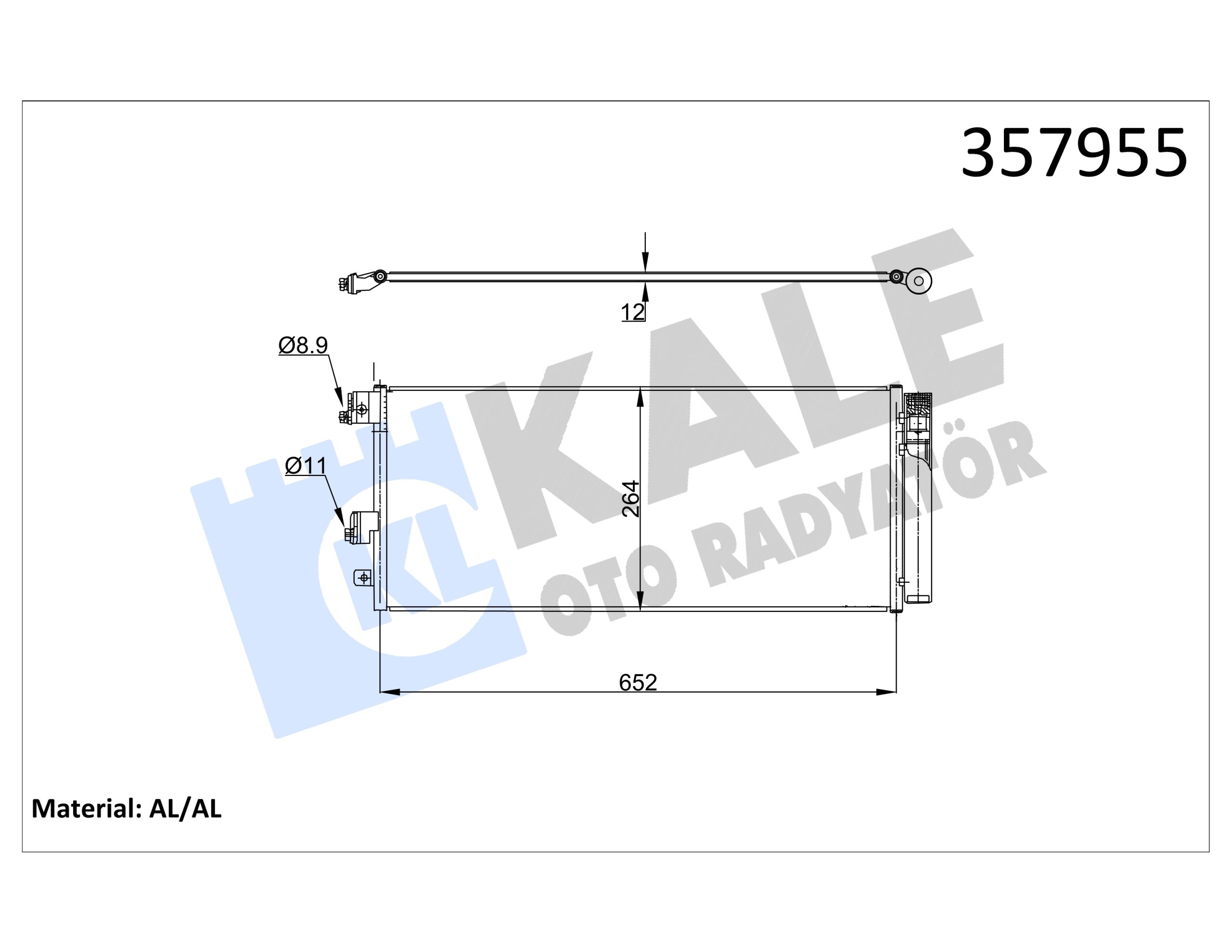 KLE-357955 RADYATÖR KLİMA CORSA E B10XFT-D10XFT-B13DTE-B13DTC-B14XEL-D14XEL-B16LER-B16LER