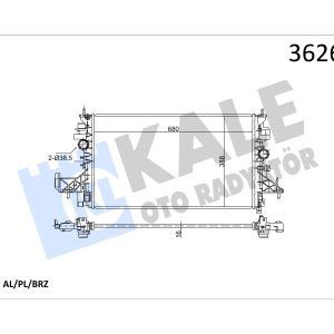KLE-362695 RADYATÖR SU ASTRA K 16 = / B14XE M-T BRAZING