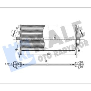 KLE-375610 TURBO RADYATÖRÜ (INTERCOOLER) INSIGNIA A B16DTH-B16DTC A.T (665X315,5X32)