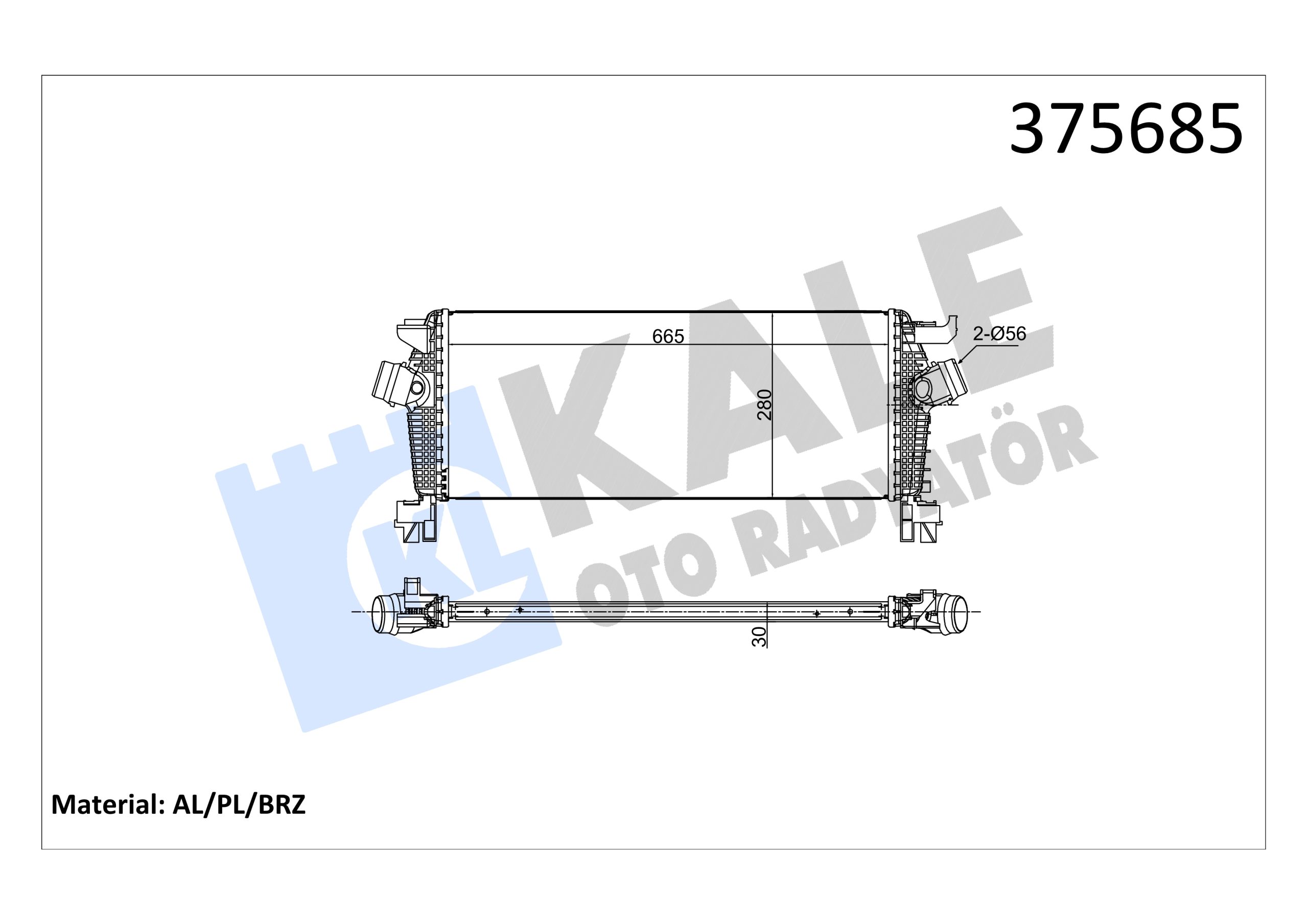 KLE-375685 TURBO RADYATÖRÜ (INTERCOOLER) INSIGNIA A / ASTRA J / ZAFİRA C A16SHT-B16SHL-B16SHT