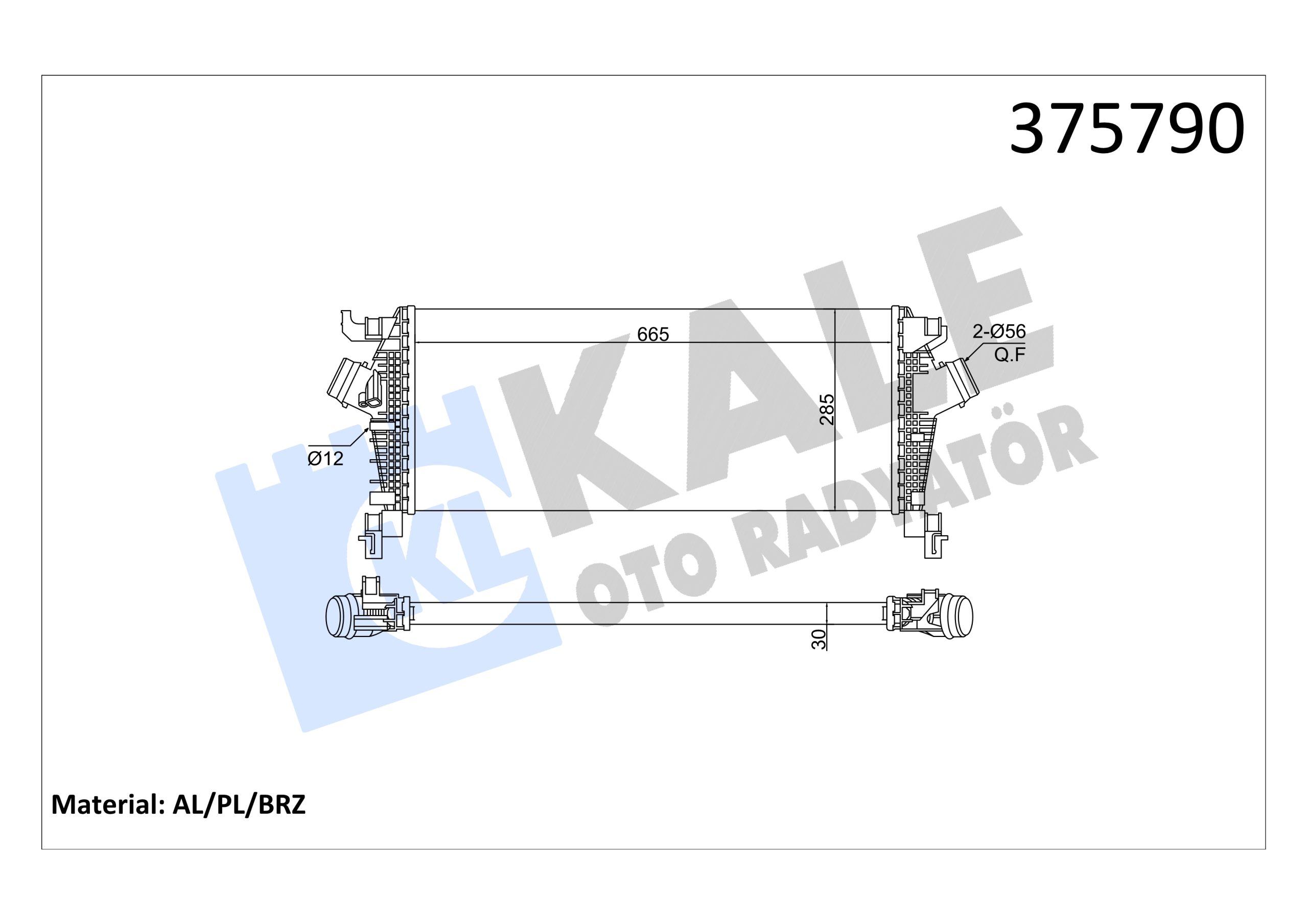 KLE-375790 TURBO RADYATÖRÜ (INTERCOOLER) ASTRA J / CASCADA / INSIGNIA A / ZAFIRA C A16XHT