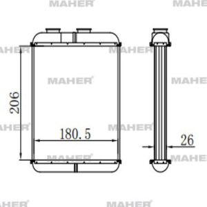 MHR-14706 RADYATÖR KALORİFER ASTRA G / ZAFIRA A Z14XE-Z16XE-Z16XEP-Z20LET     DELPHI TİPİ BRAZING