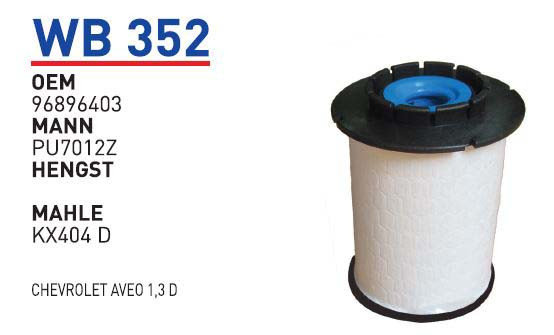 WUNDER WB352 OPEL MOKKA 1.6 DİZEL MAZOT FİLTRESİ