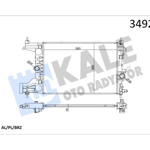 KLE-349200 RADYATÖR SU ASTRA J / ZAFİRA C / CRUZE 09= 1.4 1.6 1.8 M-T BRAZING