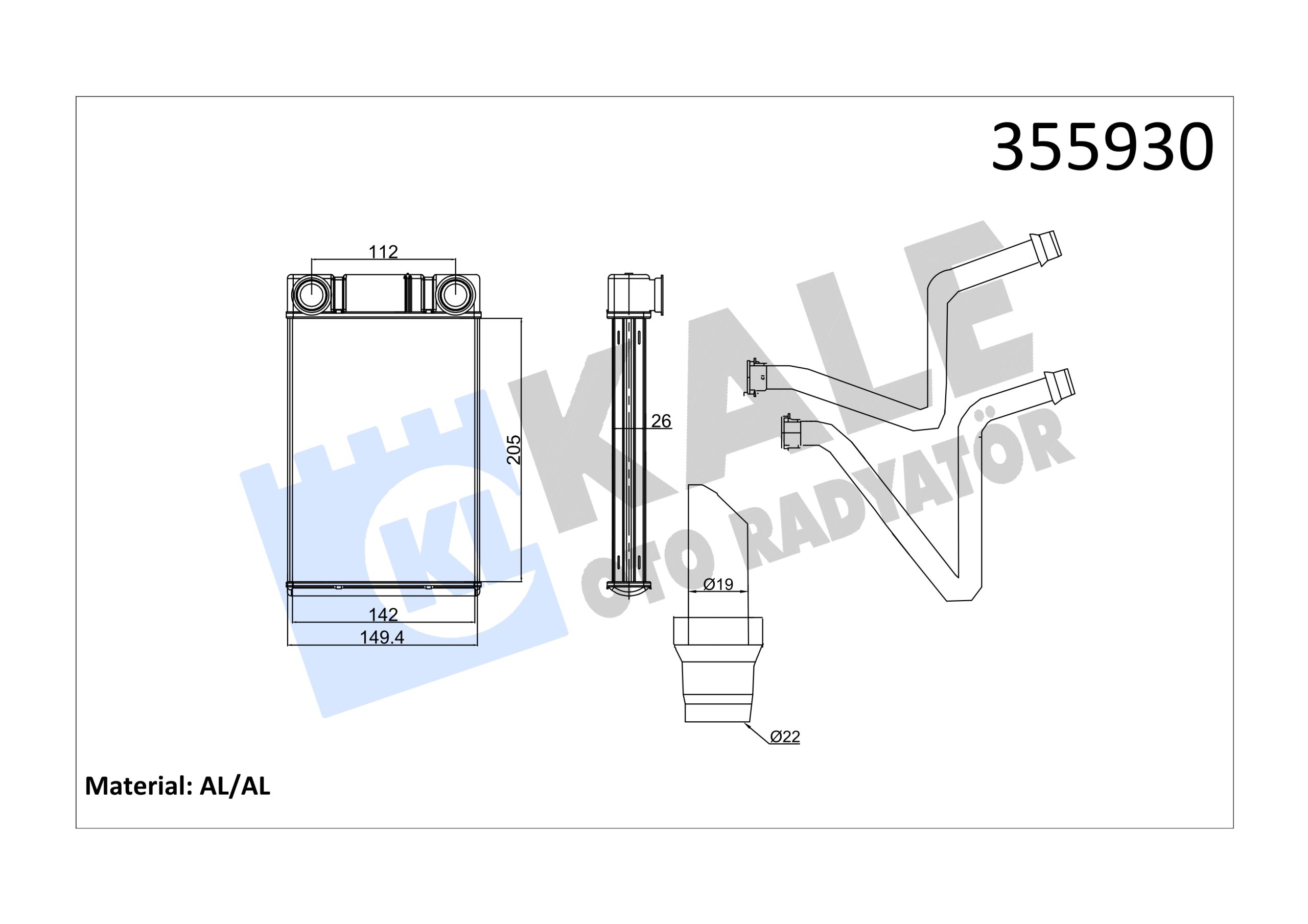 KLE-355930 RADYATÖR KALORİFER MOKKA / AVEO 11=