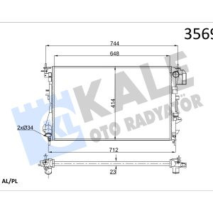 KLE-356910 RADYATÖR SU VECTRA C 02-08 / 1.6 16V-1.8 16V M-T MEKANİK
