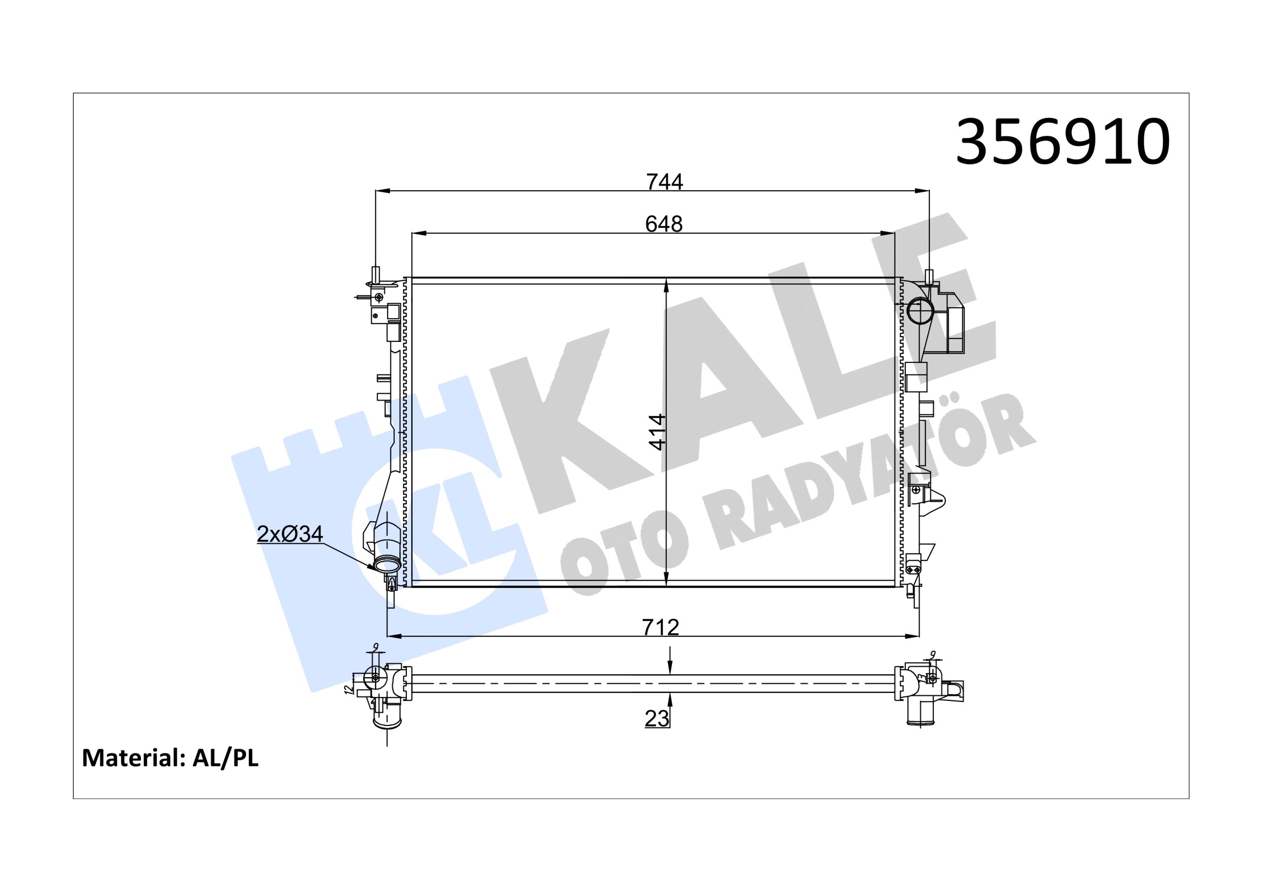 KLE-356910 RADYATÖR SU VECTRA C 02-08 / 1.6 16V-1.8 16V M-T MEKANİK