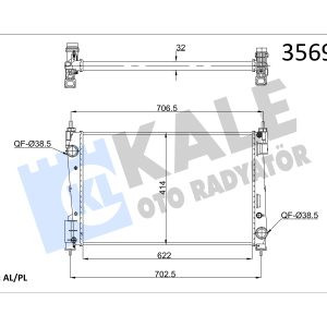 KLE-356955 RADYATÖR SU DOBLO / CORSA D / GRANDE PUNTO / Z13DTH-A13DTE-Z13DTE-A16LER-B16LER M-T MEKANİK