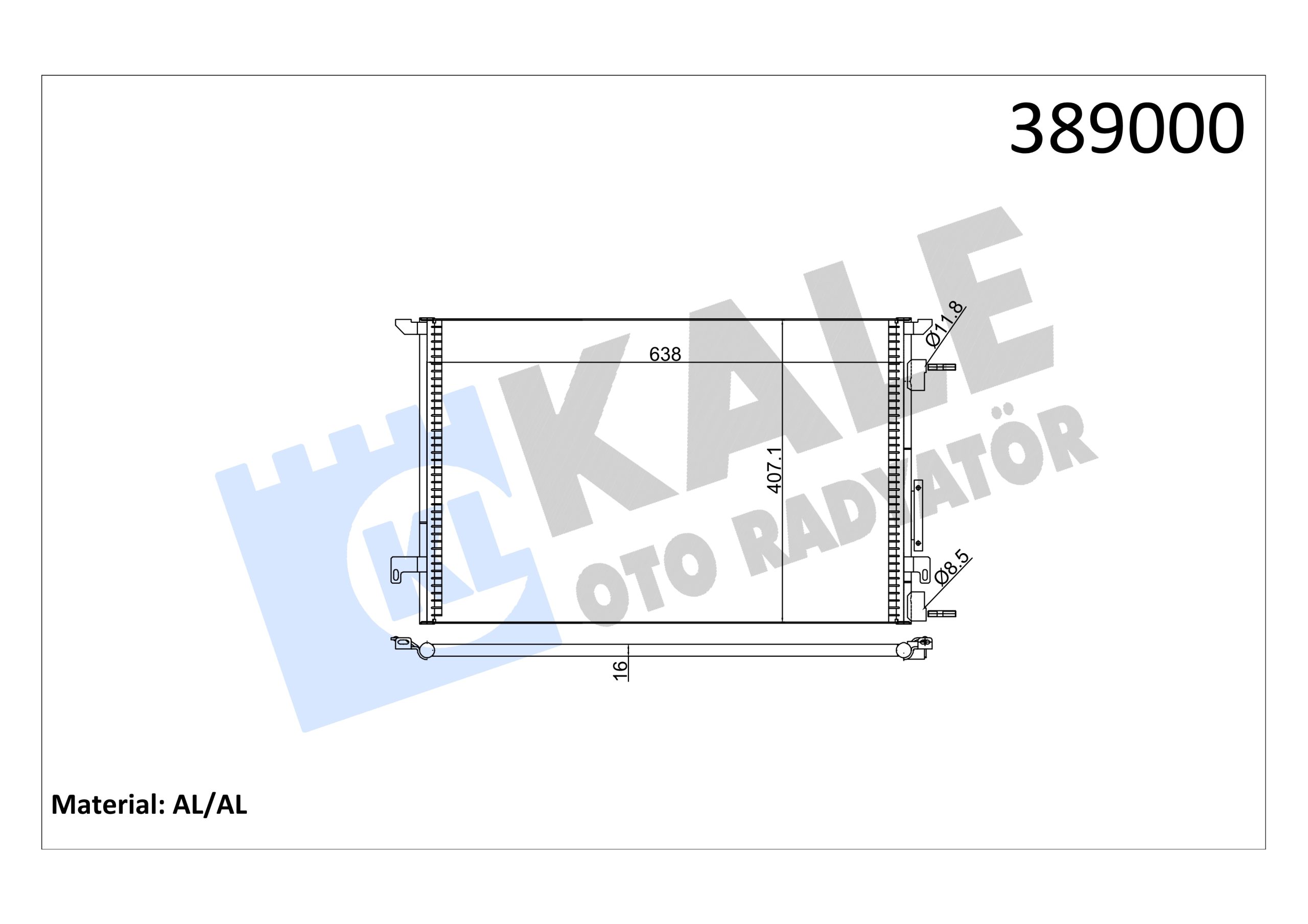 KLE-389000 RADYATÖR KLİMA VECTRA C 02-08 1.6 16V